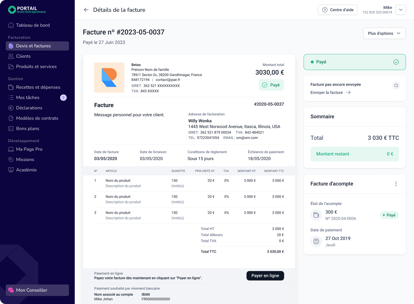 application facture auto entrepreneur gratuit